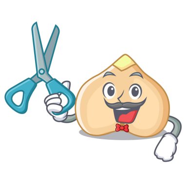 Nohut karakter karikatür tarzı vektör çizim berber