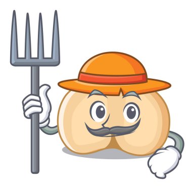 Çiftçi nohut karakter karikatür tarzı vektör çizim