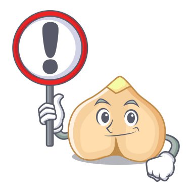 İşareti nohut karakter karikatür tarzı vektör çizim ile