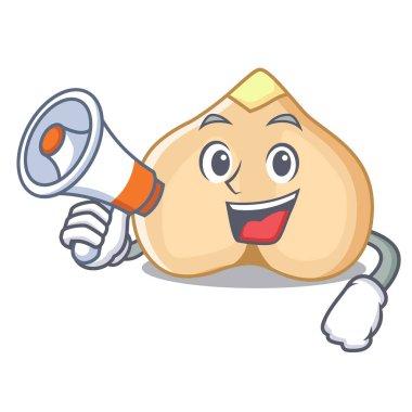 Megafon nohut karakter karikatür tarzı vektör çizim ile