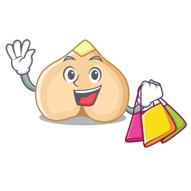 Alışveriş nohut karakter karikatür tarzı vektör çizim