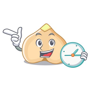 Saat nohut karakter karikatür tarzı vektör çizim ile