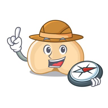 Explorer nohut maskot karikatür tarzı vektör çizim