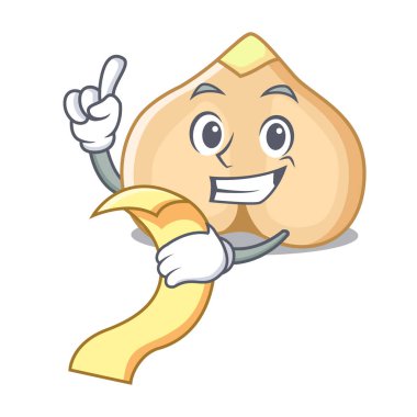 Menü nohut maskot karikatür tarzı vektör çizim ile