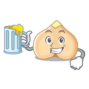Suyu nohut maskot karikatür tarzı vektör çizim ile