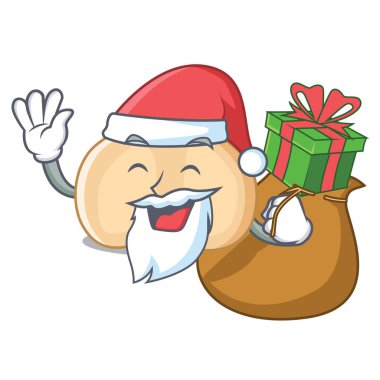 Noel Baba hediye nohut maskot karikatür tarzı vektör çizim ile