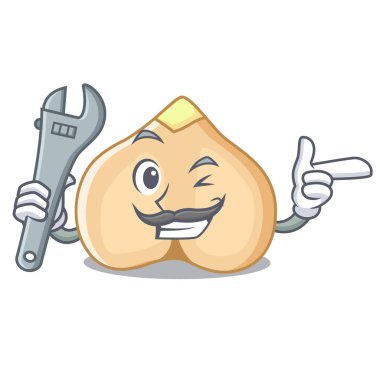 Mekanik nohut maskot karikatür tarzı vektör çizim