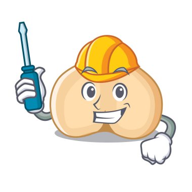 Otomotiv nohut maskot karikatür tarzı vektör çizim