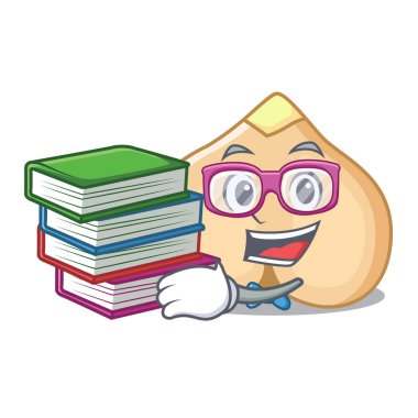 Öğrenci kitap nohut maskot karikatür tarzı vektör çizim ile