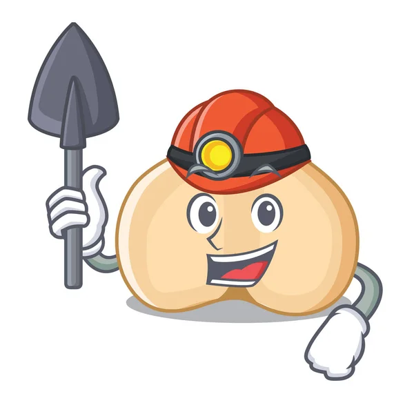 Minero Garbanzos Mascota Dibujo Animado Estilo Vector Ilustración — Vector de stock