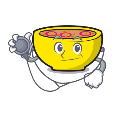 Doktor çorba Birliği karakter karikatür vektör çizim