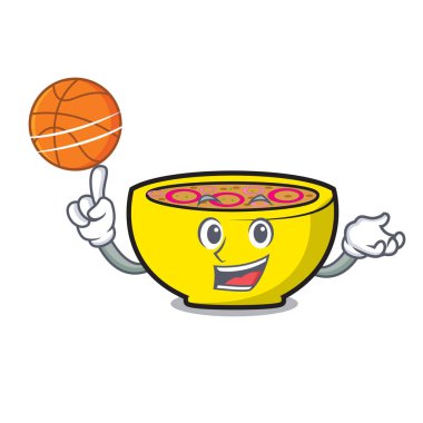 Basketbol çorba Birliği karakter karikatür vektör çizim ile