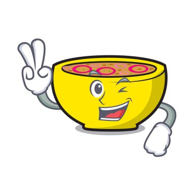 İki çorba Birliği karakter karikatür vektör çizim parmak