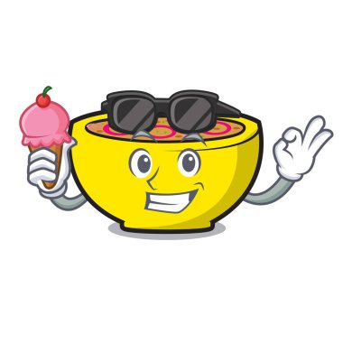 Dondurma çorba Birliği karakter karikatür vektör çizim ile