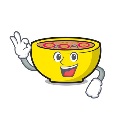 Çorba Birliği karakter karikatür vektör çizim Tamam