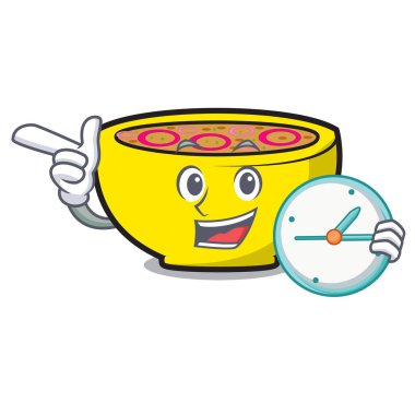 Saati çorba Birliği karakter karikatür vektör çizim ile