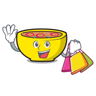 Alışveriş çorba Birliği karakter karikatür vektör çizim