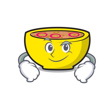 Smirking çorba Birliği karakter karikatür vektör çizim