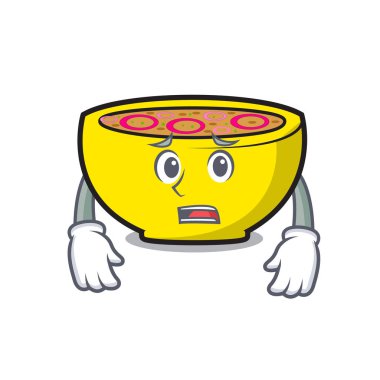 Korkarım çorba Birliği maskot karikatür vektör çizim