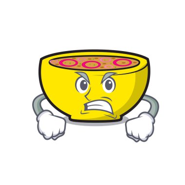 Kızgın çorba Birliği maskot karikatür vektör çizim