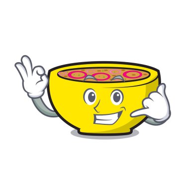 Bana çorba Birliği maskot karikatür vektör çizim de
