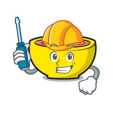 Otomotiv çorba Birliği maskot karikatür vektör çizim