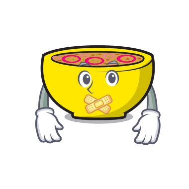 Sessiz çorba Birliği maskot karikatür vektör çizim