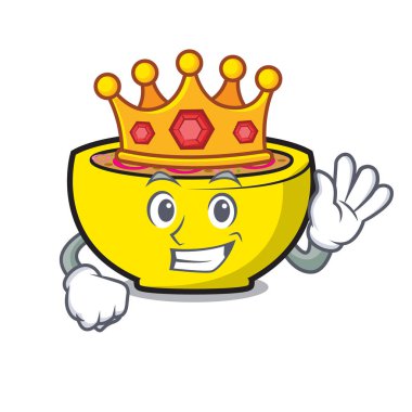 Kral çorba Birliği maskot karikatür vektör çizim