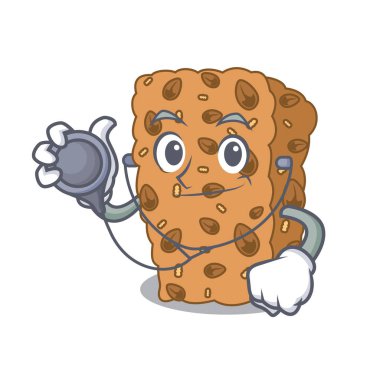 Doktor granola bar karakter karikatür vektör çizim
