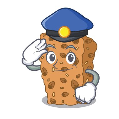 Polis granola bar karakter karikatür vektör çizim