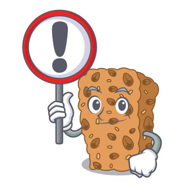 İşareti granola bar karakter karikatür vektör çizim ile