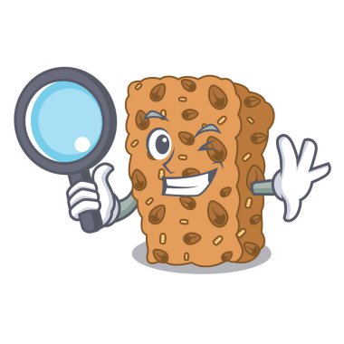 Dedektif granola bar karakter karikatür vektör çizim