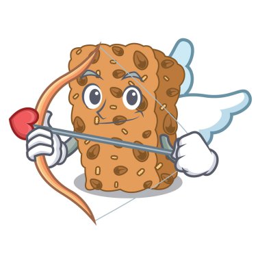 Aşk tanrısı granola bar karakter karikatür vektör çizim