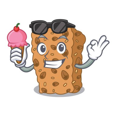 Dondurma granola bar karakter karikatür vektör çizim ile