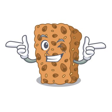 Wink granola bar karakter karikatür vektör çizim
