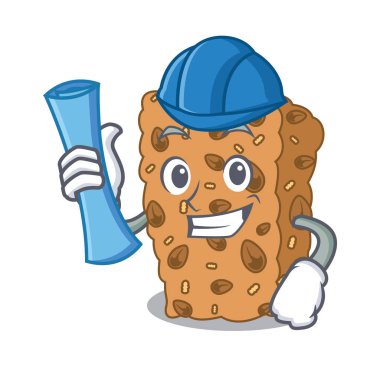 Mimar granola bar karakter karikatür vektör çizim