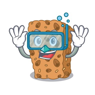 Dalış granola bar karakter karikatür vektör çizim