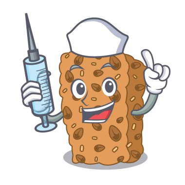 Hemşire granola bar karakter karikatür vektör çizim