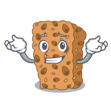 Sırıtan granola bar karakter karikatür vektör çizim
