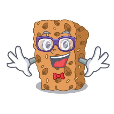 Geek granola bar karakter karikatür vektör çizim