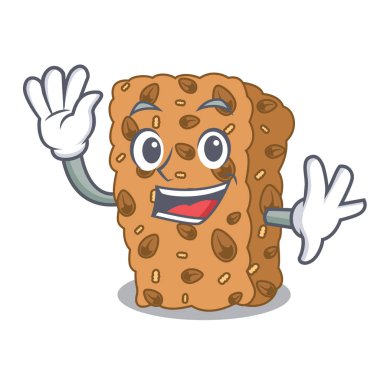 Granola bar karakter karikatür vektör çizim sallayarak