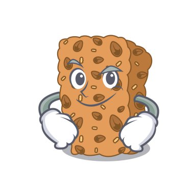 Smirking granola bar karakter karikatür vektör çizim