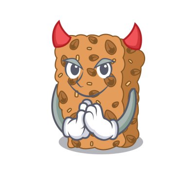 Şeytan granola bar maskot karikatür vektör çizim