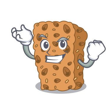 Başarılı granola bar karakter karikatür vektör çizim