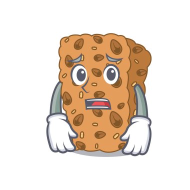 Korkarım granola bar maskot karikatür vektör çizim