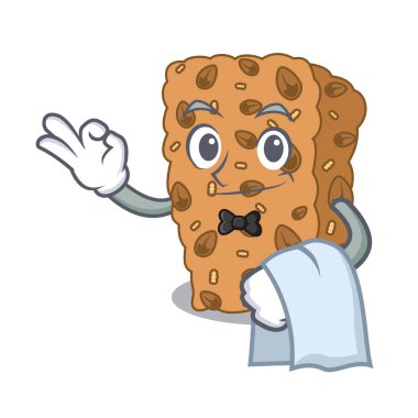 Garson granola bar maskot karikatür vektör çizim
