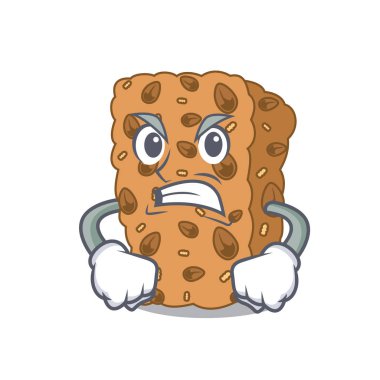 Kızgın granola bar maskot karikatür vektör çizim