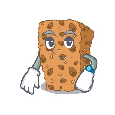 Granola bar maskot karikatür vektör çizim bekliyor
