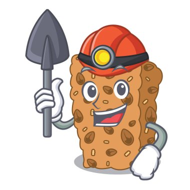 Madenci granola bar maskot karikatür vektör çizim