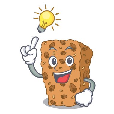 Bir fikir granola bar maskot karikatür vektör çizim var
